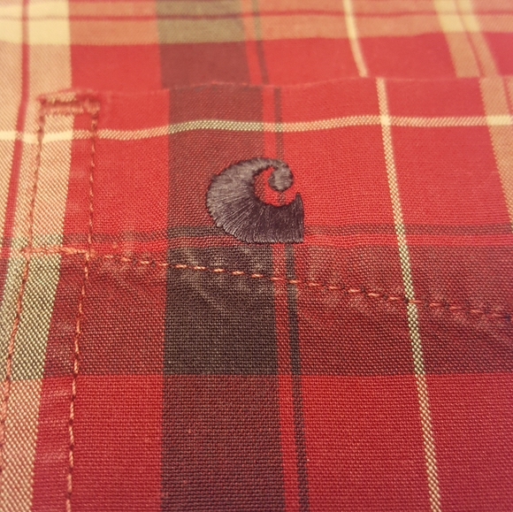 Carhartt Button Down Flannel. Red. S - Picture 4 of 5